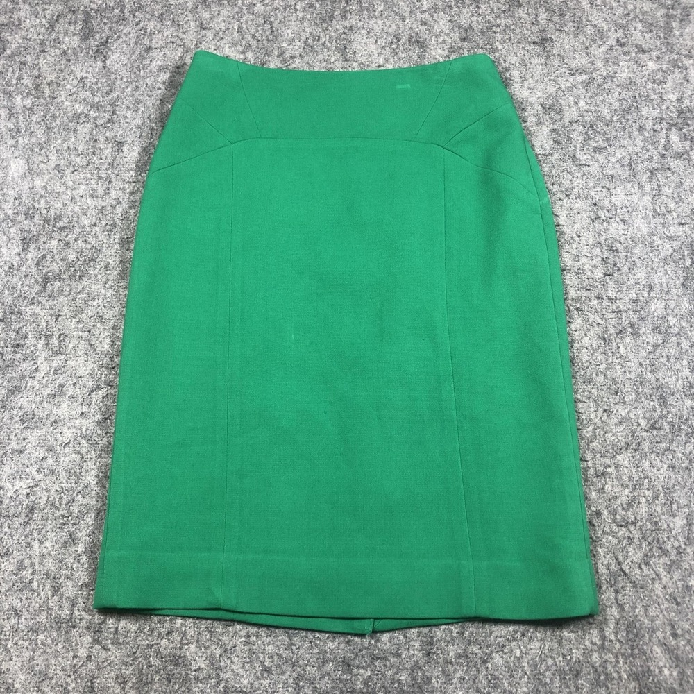 The Limited Skirt Womens 0 Green Pencil Knee Length Twill Lined Stretch Career
